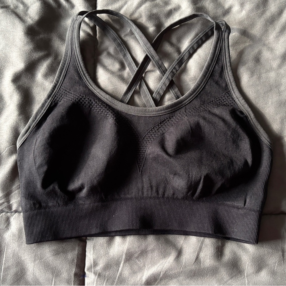 Black and Gray sports Bra